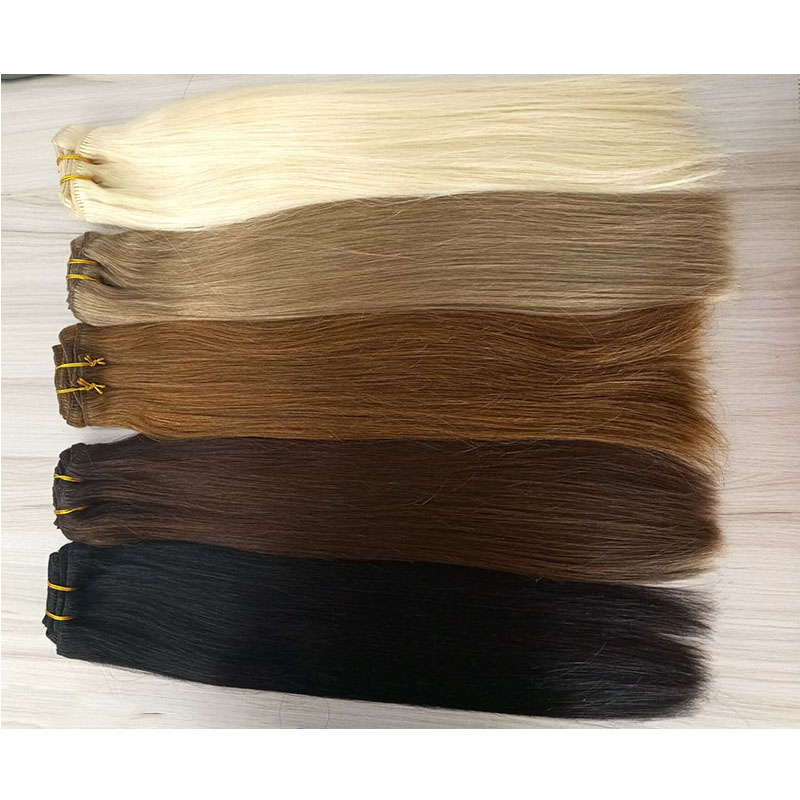  Clip in hair 120 gram straight brown black blonde color  remy hair eatensions YL307